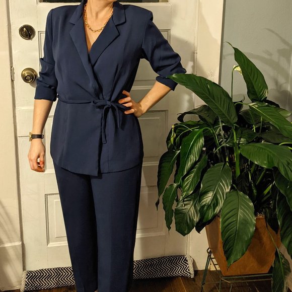 Vintage Navy Petite Sophisticate Power Suit 4P 2P - Picture 1 of 10
